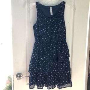 Cherokee navy polka dot layered dress!